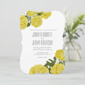 Invitation Roses jaunes Vintages (Debout devant)