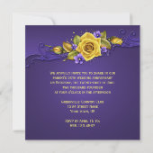 Invitation Roses Jaunes Violettes Violettes 50e Anniversaire (Dos)