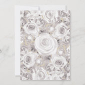 Invitation Roses Kraft Rustiques Blanches pour Mariage d'Hive (Dos)