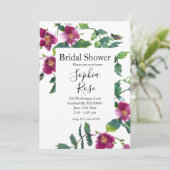 Invitation Roses magenta rose vintage, aquarelle roses roses (Debout devant)