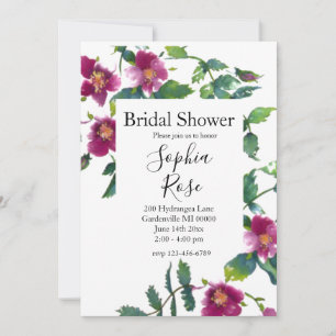 Invitation Roses magenta rose vintage, aquarelle roses roses