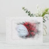 Invitation roses mariages et coeur de glace dans cadre textur (Debout devant)