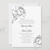 Invitation Roses Modern Classic Formal Parents Host Wedding (Devant)
