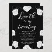 Invitation Roses Mort à mes 20 ans 30e anniversaire (Devant / Derrière)