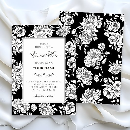 Invitation roses noires