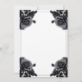 Invitation Roses Noires Délicates Douche Élégante (Dos)