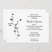 Invitation Roses Noires et Blanches Brunch d'après mariage (Devant / Derrière)