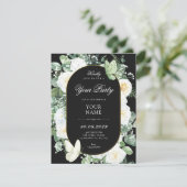Invitation roses noires et blanches florales (Debout devant)
