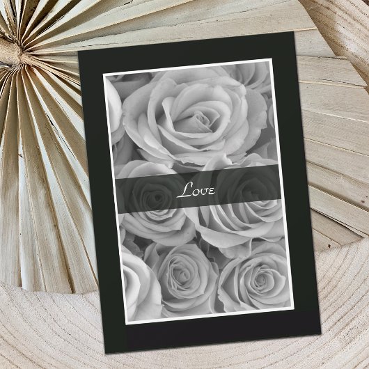 Invitation Roses noires et blanches Renouvellement de Vow