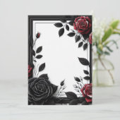 Invitation Roses noires et rouges (Debout devant)