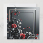 Invitation Roses noires et rouges 3D (Devant)