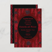 Invitation Roses noires et rouges gothiques (Devant / Derrière)