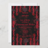 Invitation Roses noires et rouges gothiques personnalisables (Devant)