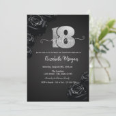 Invitation Roses Noires Gothique 18 Ans (Debout devant)