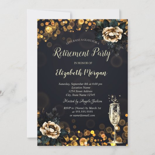 Invitation Roses noires points retraite (Devant)