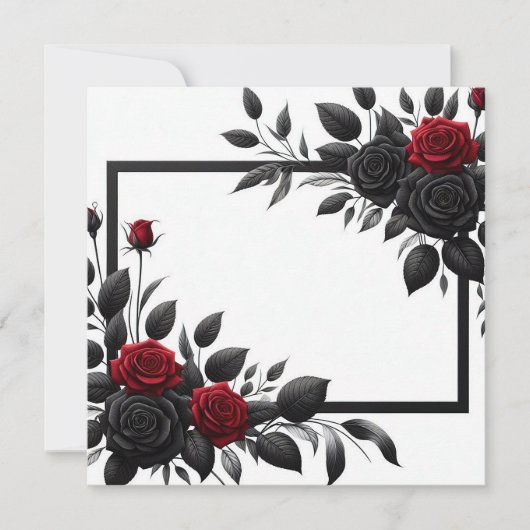 Invitation Roses Noires & Rouges (Devant)