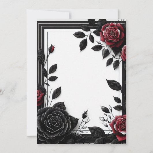 Invitation Roses Noires & Rouges (Devant)