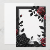 Invitation Roses Noires & Rouges (Devant / Derrière)