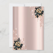 Invitation Roses noirs Brunch & Fête des mariées mousseuse (Dos)