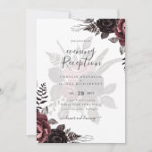 Invitation Roses noirs de Bourgogne foncée Mariage automne hi (Devant)