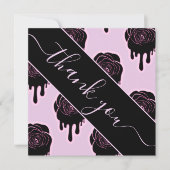 Invitation Roses noirs roses goutte-à-goutte du Merci d'Hallo (Devant)