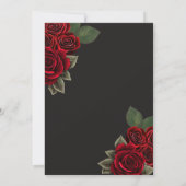 Invitation Roses noirs rouges Tiara Gold Parties scintillant  (Dos)