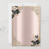 Invitation Roses noirs, Tiara, Diamonds Rose Or Quinceañera (Dos)