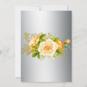 Invitation Roses or et Mariage argent (Dos)
