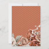 Invitation Roses orange brûlé Terracotta Floral Navy Mariage (Dos)