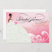 Invitation Roses pâles de la Fête de la mariée | de JEUNE (Devant / Derrière)