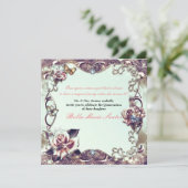 Invitation Roses & Papillons Bronze Quinceañera Party (Debout devant)
