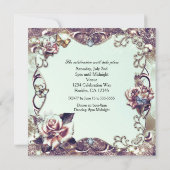 Invitation Roses & Papillons Bronze Quinceañera Party (Dos)