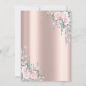 Invitation Roses, Parties scintillant en argent Rose Gold Qui (Dos)