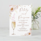 Invitation Roses Petals Petals Prosecco Boho Fête des mariées (Debout devant)