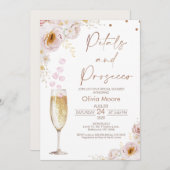 Invitation Roses Petals Petals Prosecco Boho Fête des mariées (Devant / Derrière)