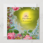 Invitation ROSES PINK & JASMIN , Pierre précieuse jaune (Dos)