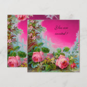 Invitation ROSES PINK & JASMINS, Fuchsia Gem (Devant / Derrière)