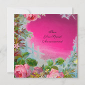 Invitation ROSES PINK & JASMINS, Fuchsia Gem (Dos)
