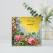 Invitation ROSES PINK & JASMINS gem jaune foncé (Debout devant)