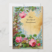 Invitation ROSES PINK & JASMINS parchemin (Dos)