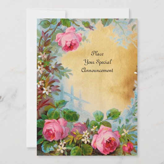 Invitation ROSES PINK & JASMINS parchemin (Dos)