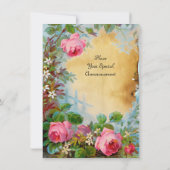 Invitation ROSES PINK & JASMINS parchemin (Dos)