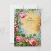 Invitation ROSES PINK & JASMINS Parchemin Rsvp (Dos)