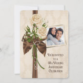 Invitation Roses pour le 40e anniversaire de mariage (Devant)