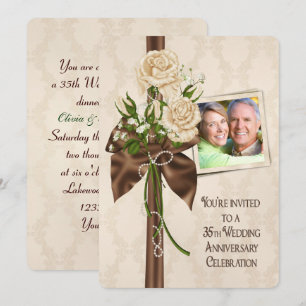 Invitation Roses pour les 35 ans de mariage