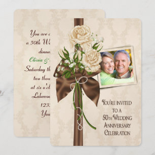 Invitation Roses pour les 50 ans de mariage