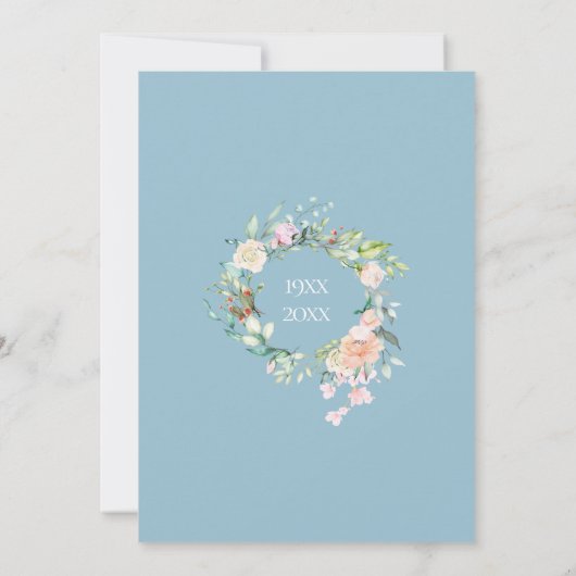 Invitation Roses pour les 60 ans de mariage en bois rustique (Dos)