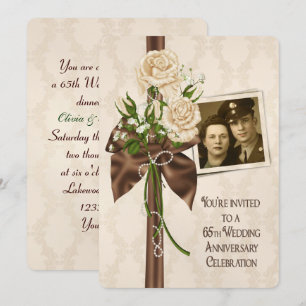 Invitation Roses pour les 65 ans de mariage