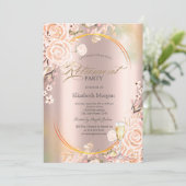Invitation Roses Prosecco Petals Rose Gold (Debout devant)