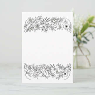 Invitation Roses, Rameaux d'Olivier et Lavande